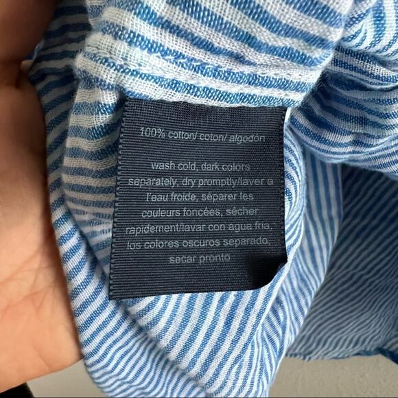 Tommy Hilfiger Blue Plaid Double Layer Contrasting Cotton Shirt Women Large - Picture 7 of 8